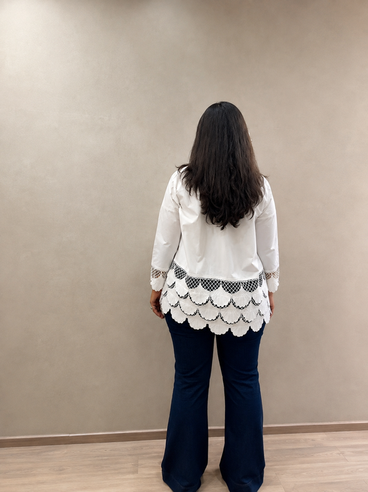 Ivory Lace Cascade Shirt