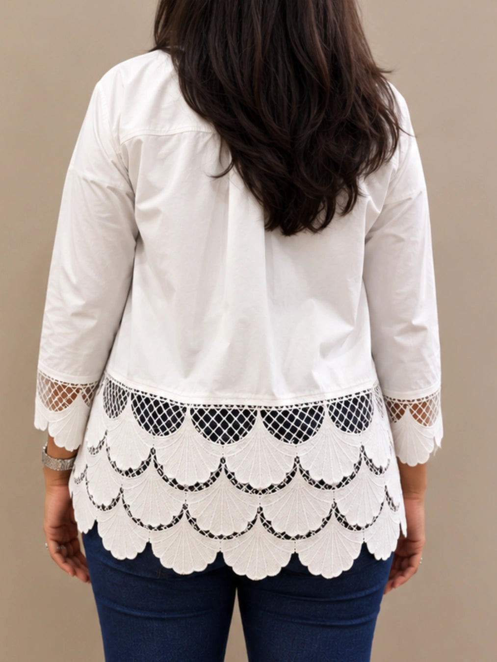 Ivory Lace Cascade Shirt