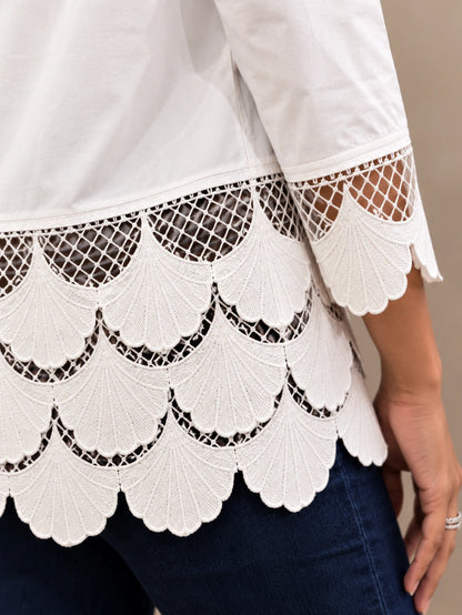 Ivory Lace Cascade Shirt