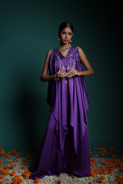 Kaftan Kurta set - Purple