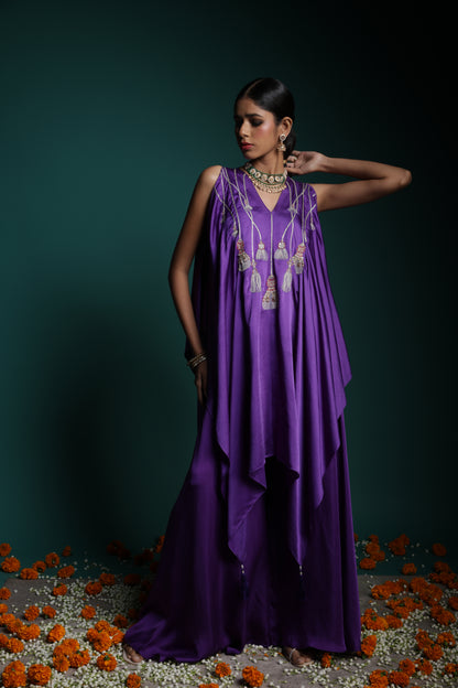 Kaftan Kurta set - Purple