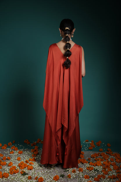 Kaftan Kurta set - Rust