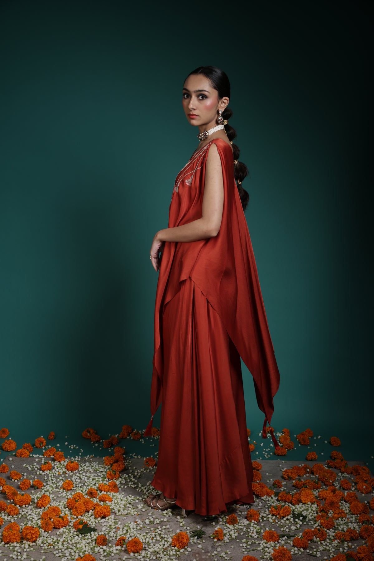 Kaftan Kurta set - Rust