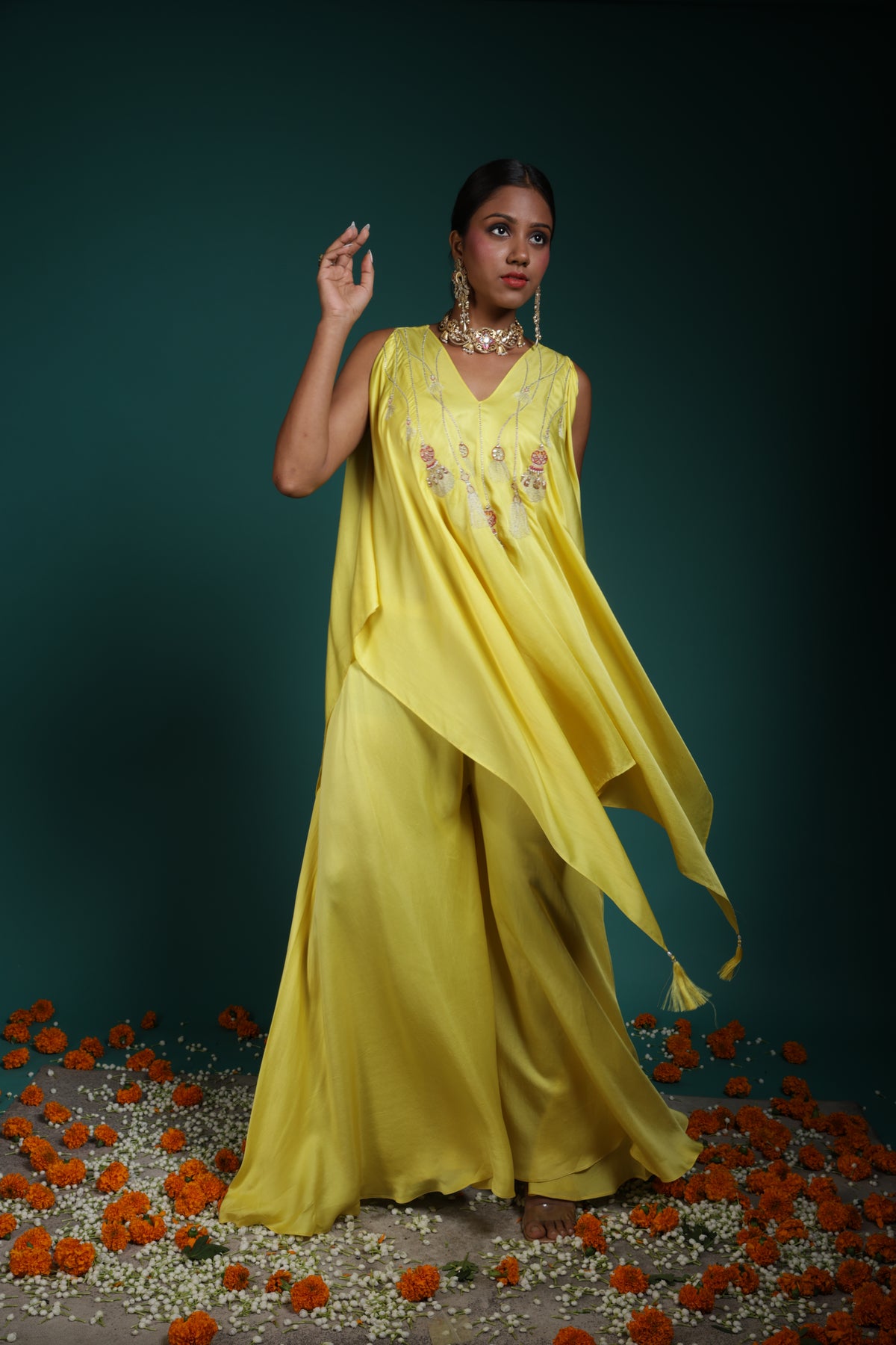Kaftan kurta set - lemon Yellow