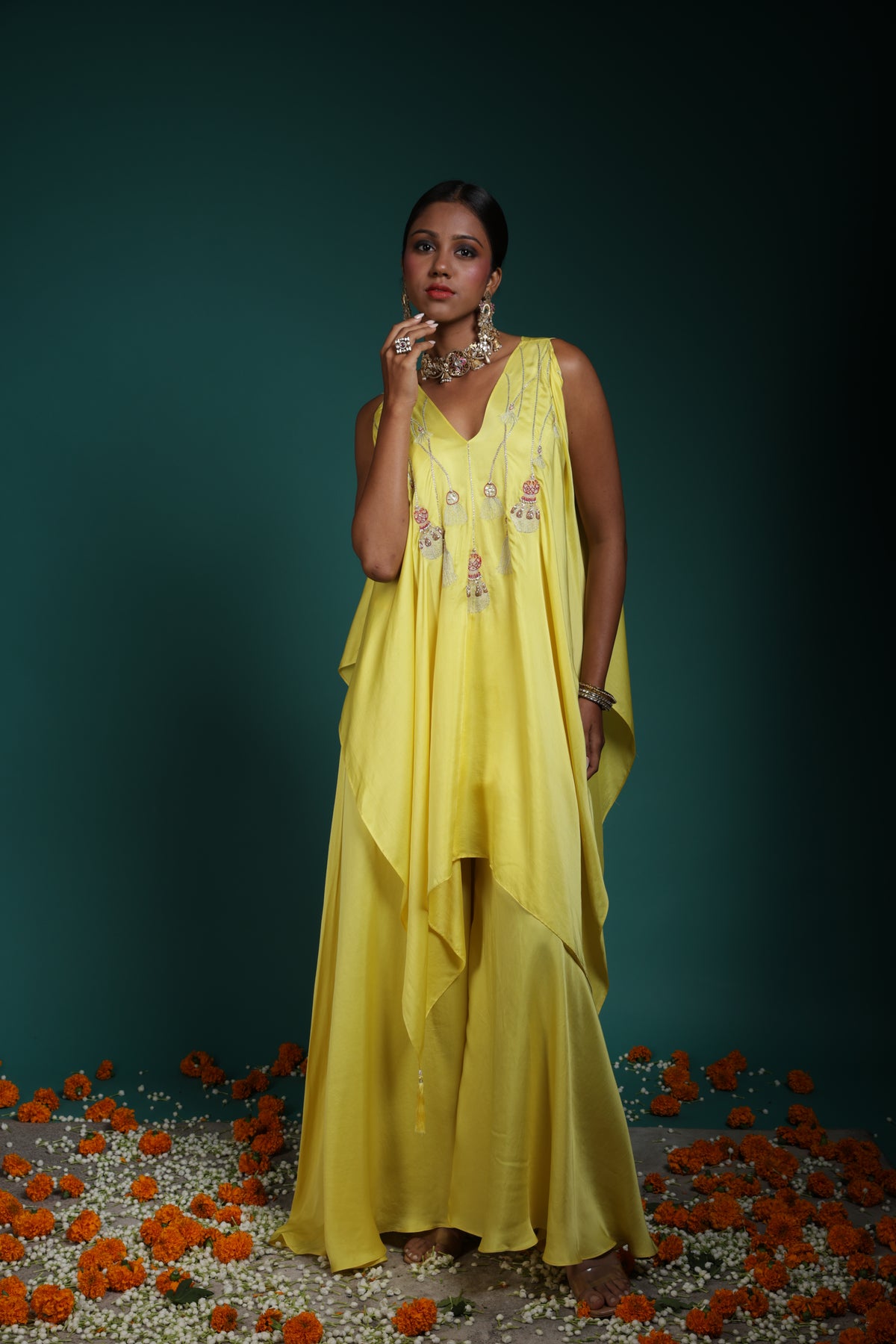 Kaftan kurta set - lemon Yellow