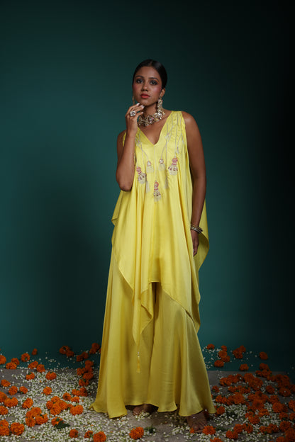 Kaftan kurta set - lemon Yellow