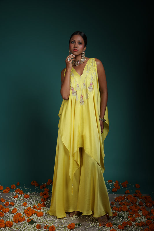 Kaftan kurta set - lemon Yellow