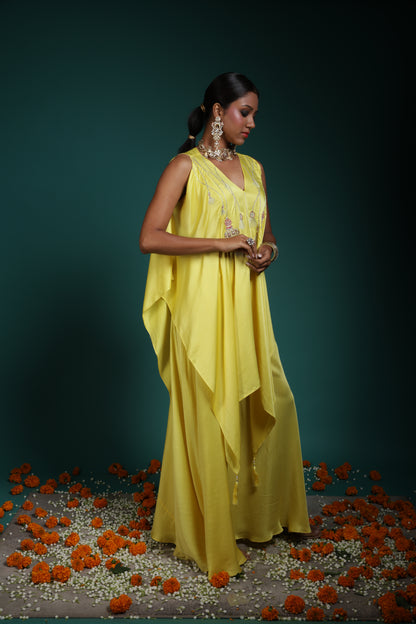 Kaftan kurta set - lemon Yellow